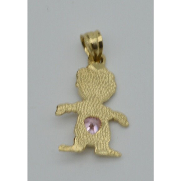 14k solid yellow gold boy or girl Month Birthstone cz Stone charm Necklace - Picture 9 of 10